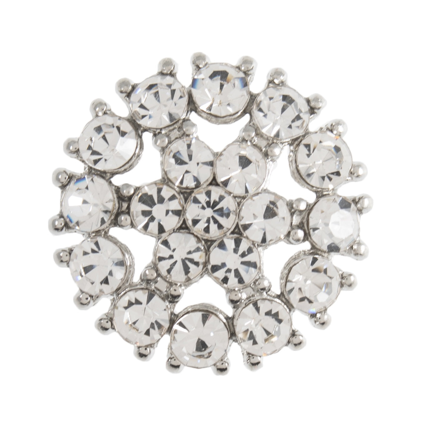 Button with Shank - 21mm - Diamante Flower