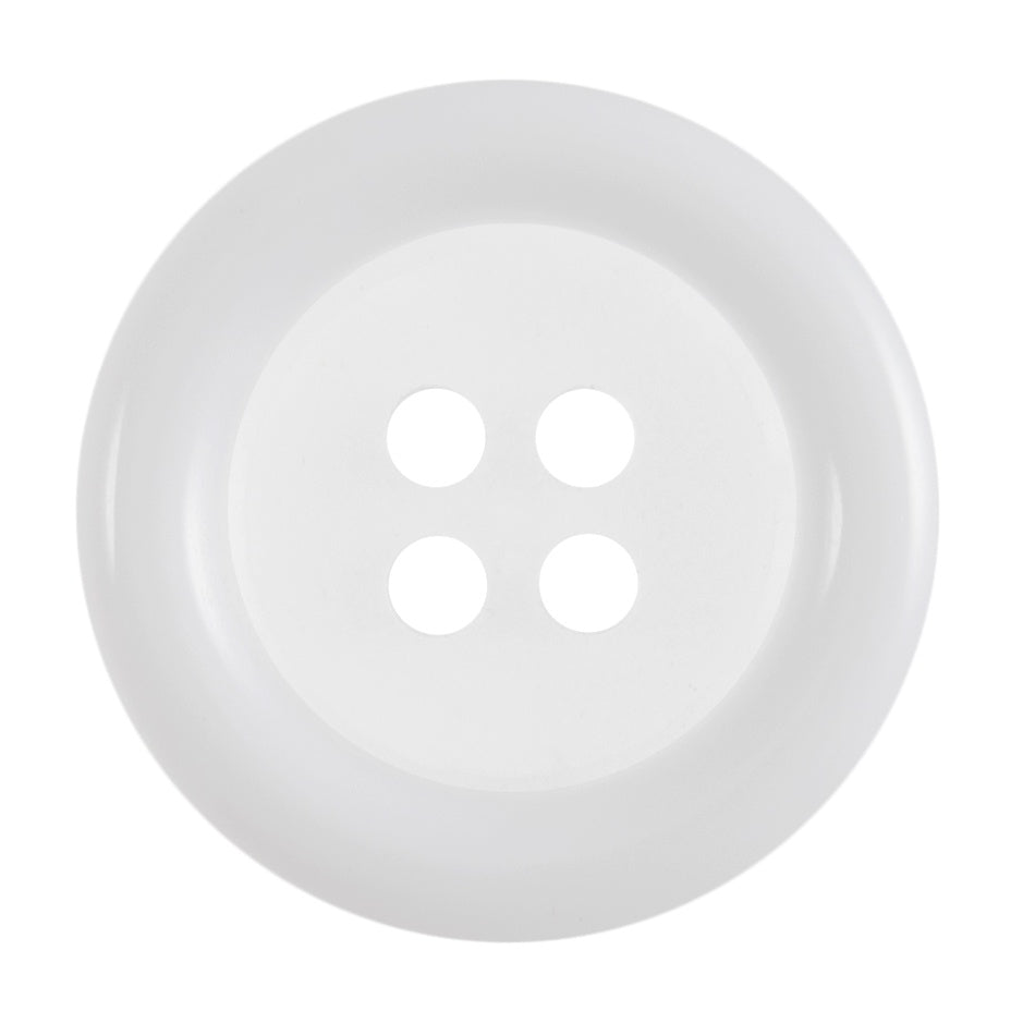 4 Hole Button - 18mm - White Rim/Transparent Centre