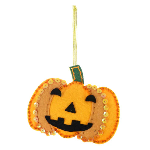 Felt Hanging Ornament - Pumpkin