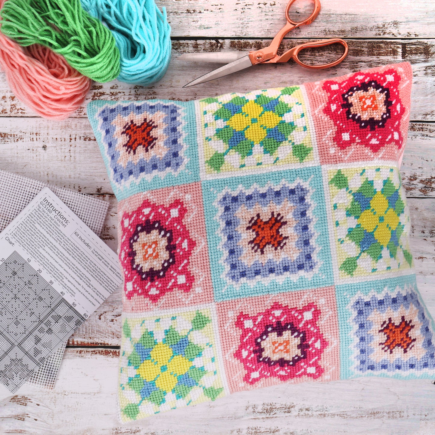 Half Stitch -Tapestry Cushion Kit - CROCHET