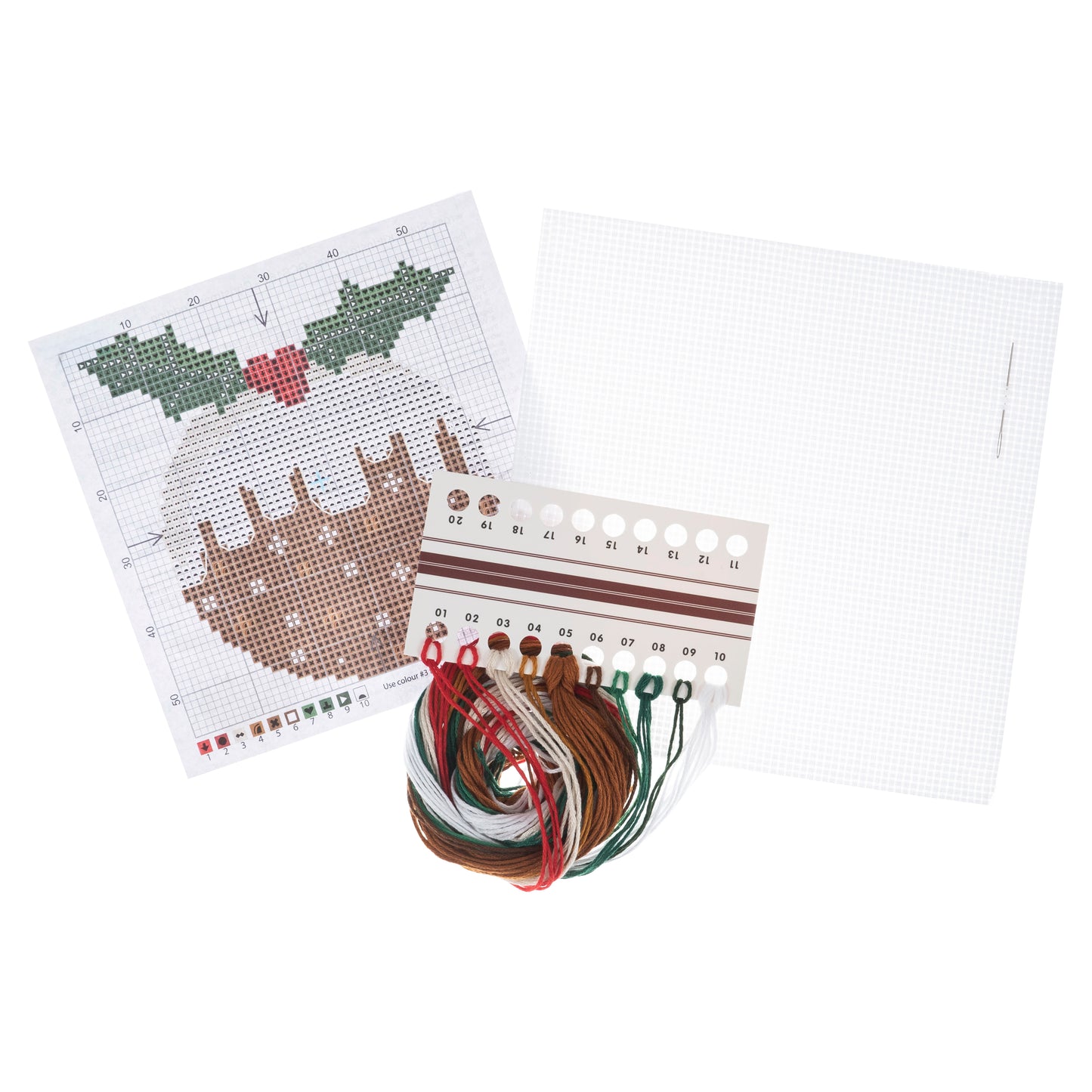 COUNTED CROSS STITCH KIT - CHRISTMAS PUDDING