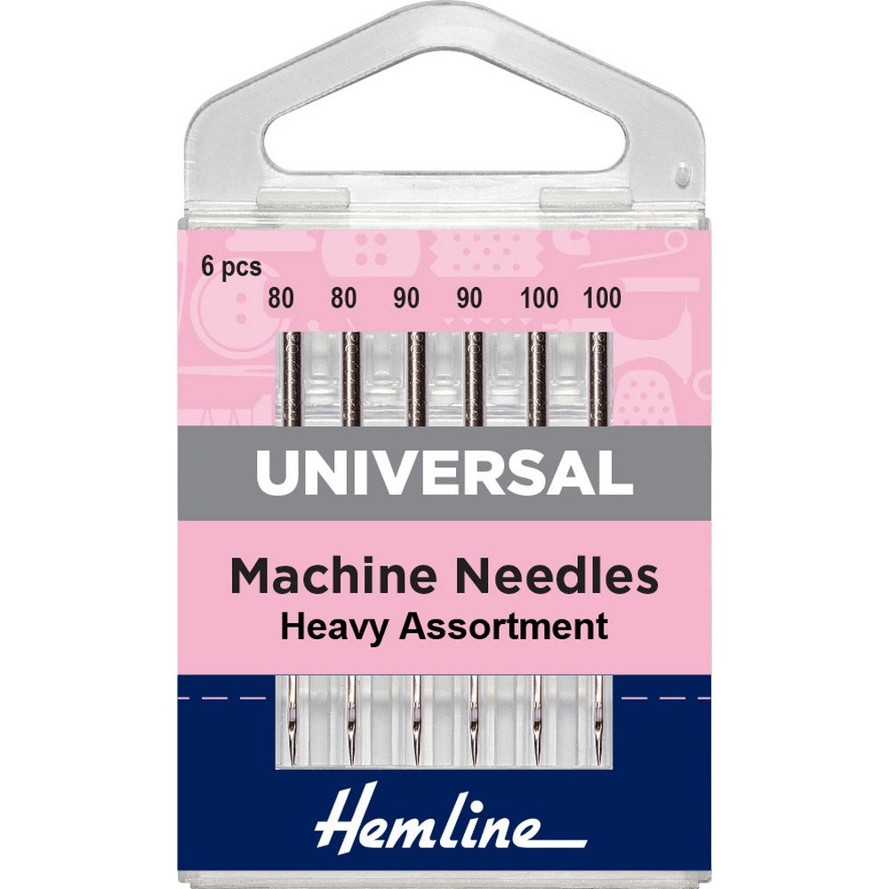 MACHINE NEEDLES- Universal -Heavy Assortment - 6 Pcs