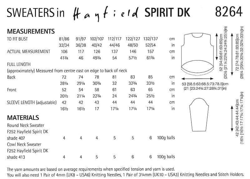 Knitting Pattern 8264 - Sweaters in Spirit DK