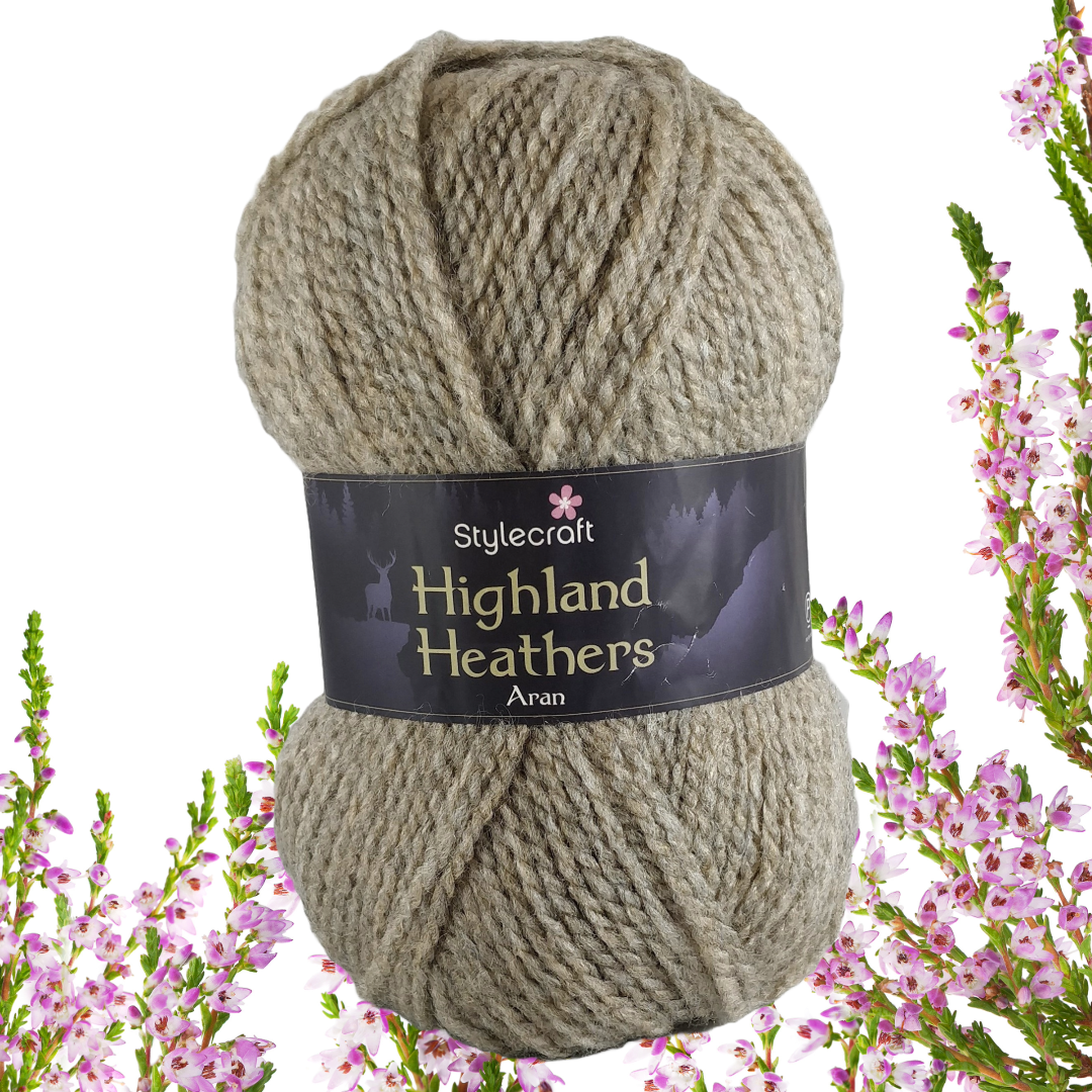 HIGHLAND HEATHERS ARAN 100g - More colours available