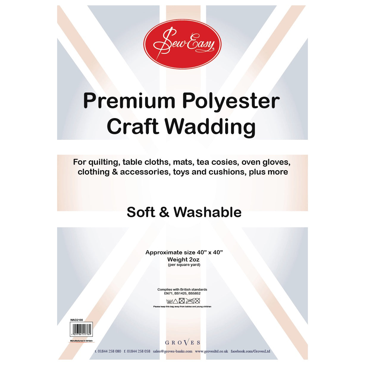 Polyester Craft Wadding 2oz - 40” x 40” (1m sq)