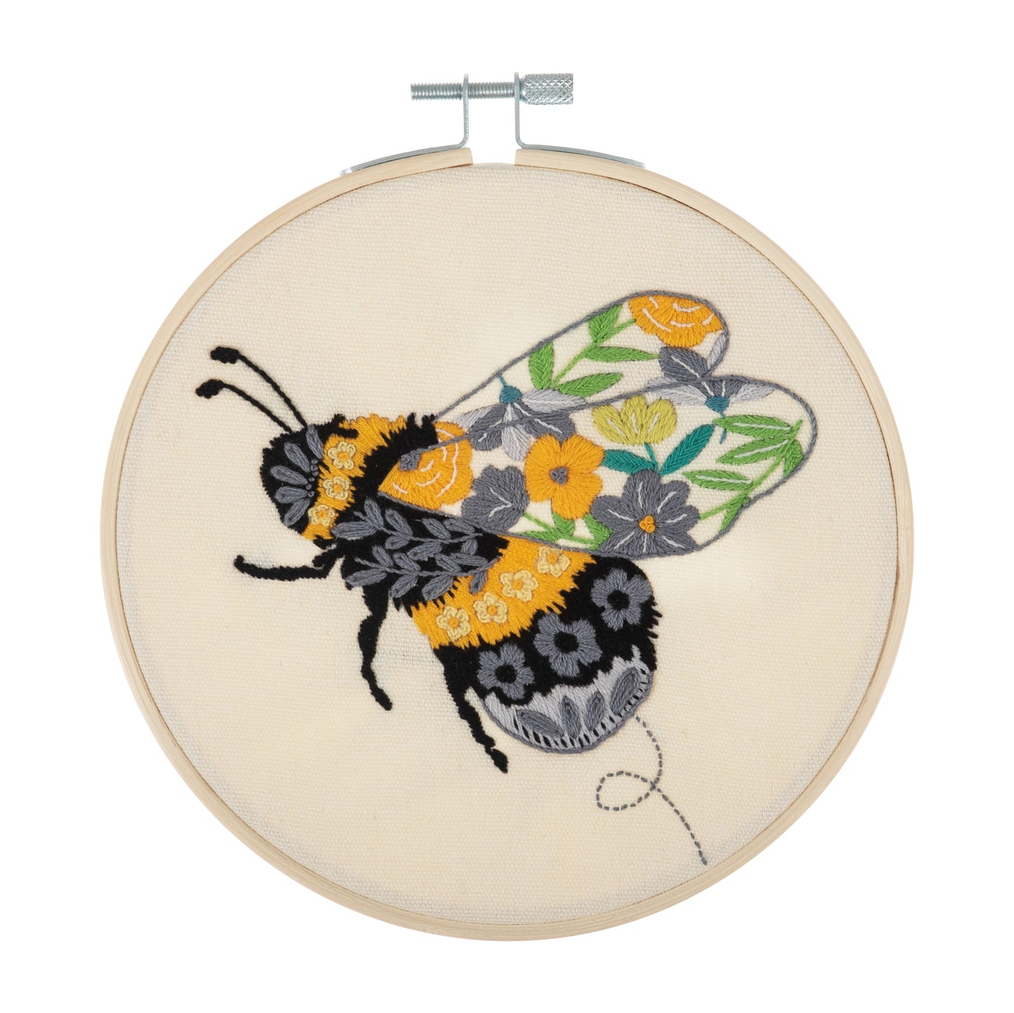 Embroidery Kit with Hoop - FLORAL BEE