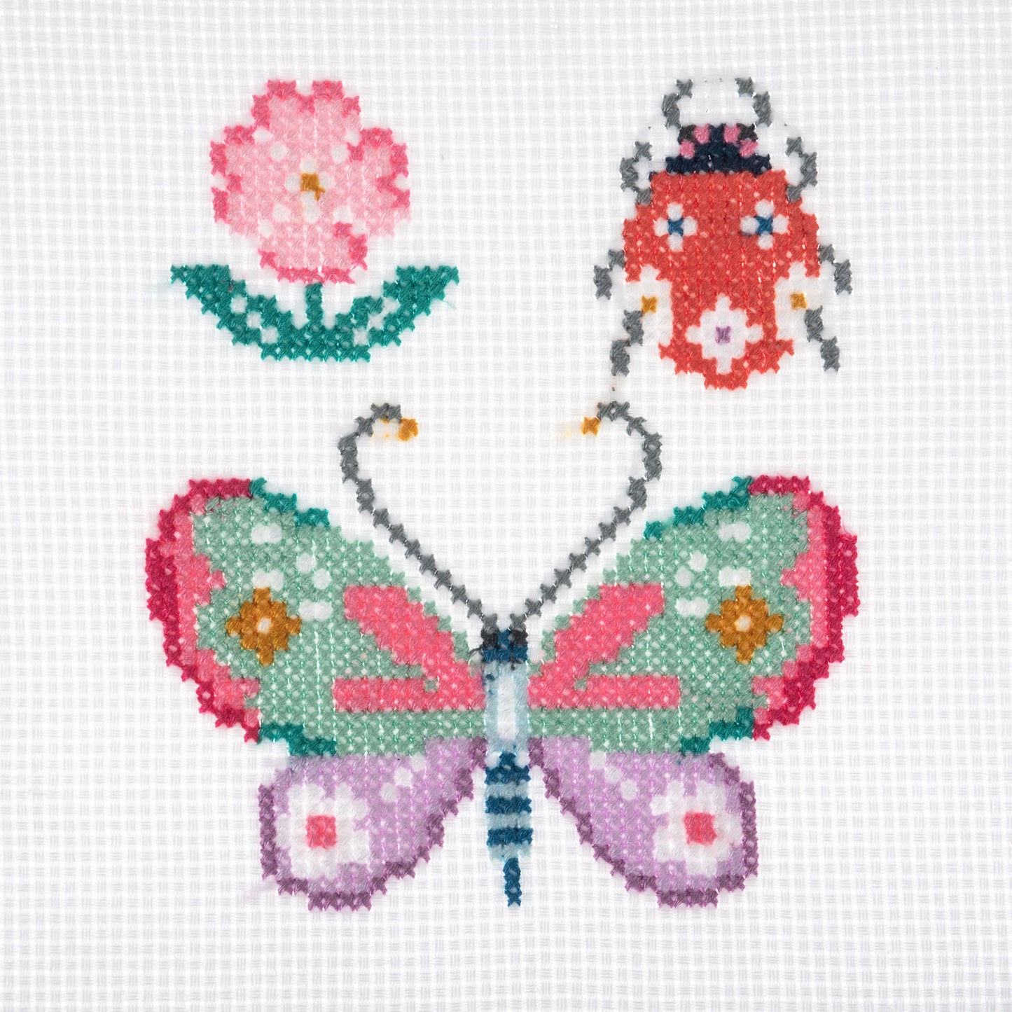COUNTED CROSS STITCH - Butterfly & Bug