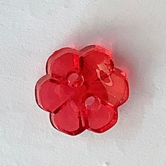 2 Hole Button - 12mm - Transparent Flower - 7 Colours Available