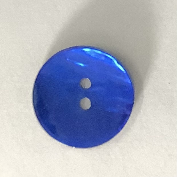 2 Hole Button - Shell - 20mm - Royal Blue