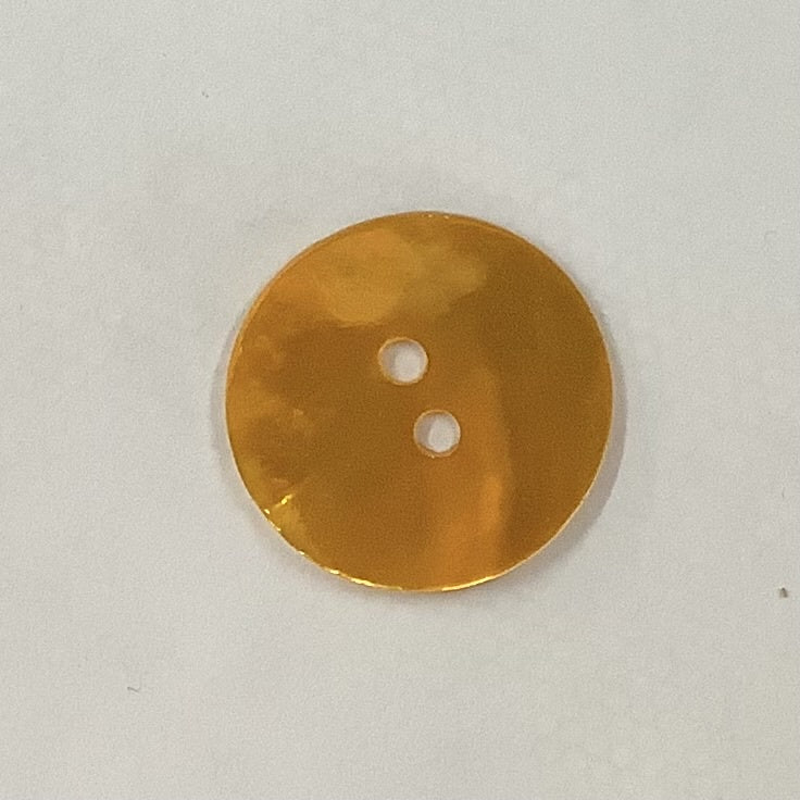2 Hole Button - Shell -20mm - Golden Yellow