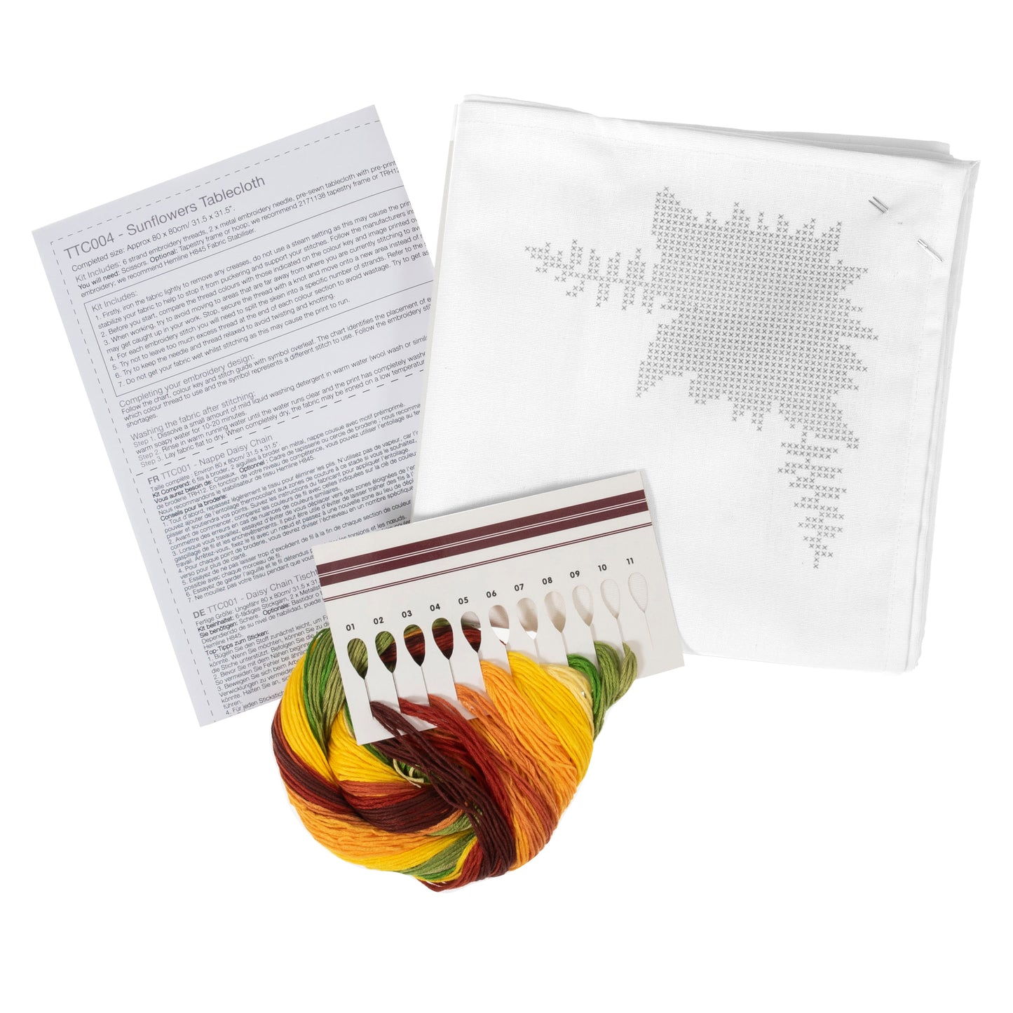 Printed Cross Stitch - Tablecloth Kit - Sunflowers