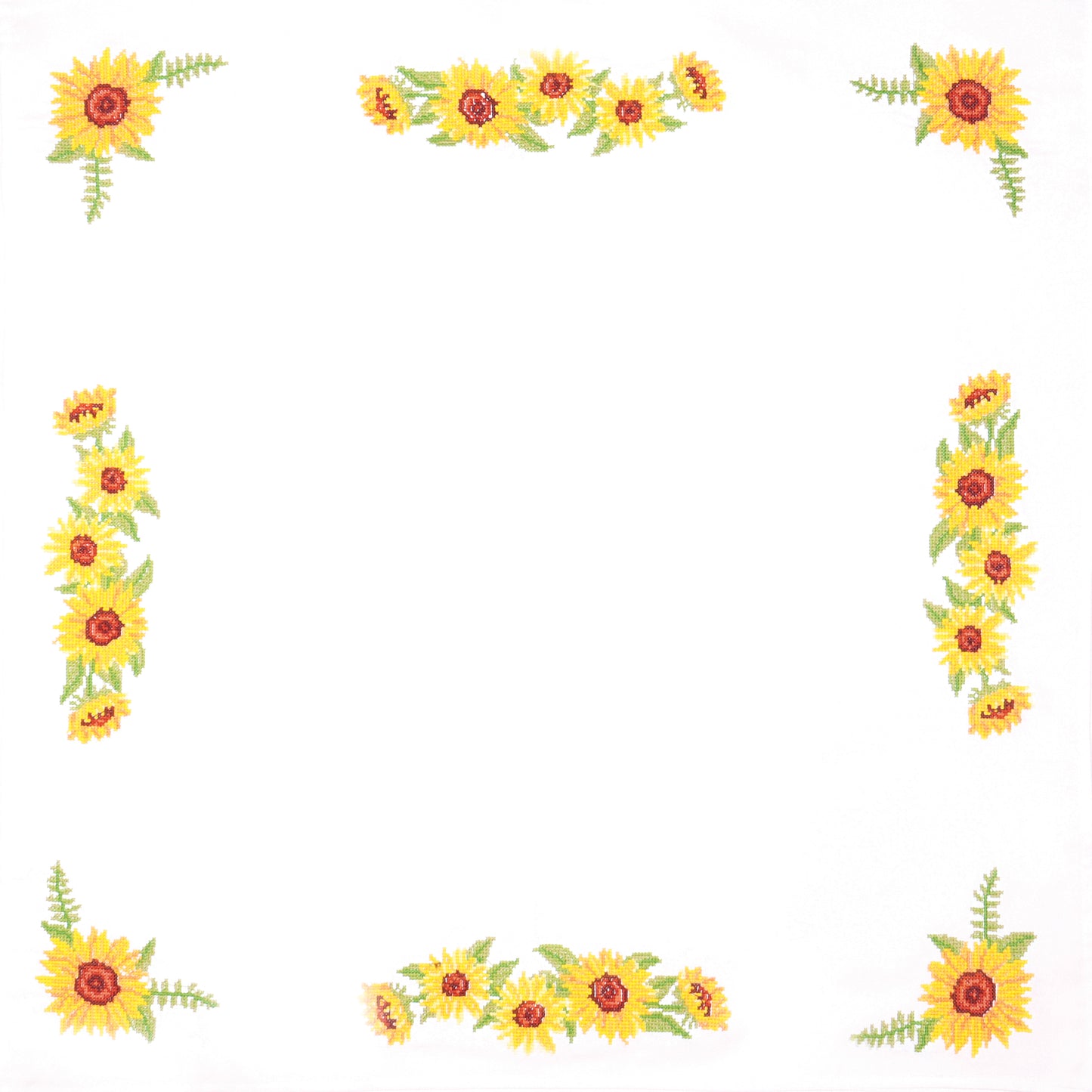 Printed Cross Stitch - Tablecloth Kit - Sunflowers
