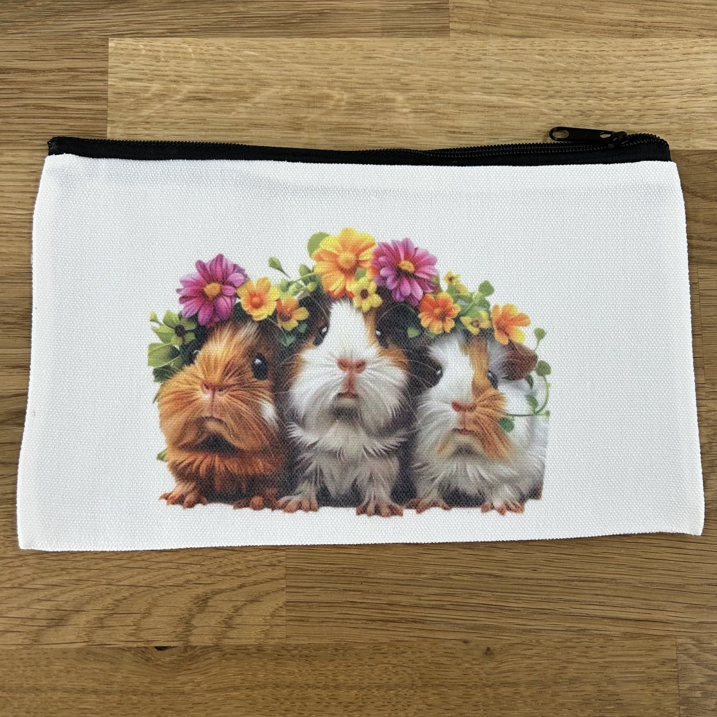 Mini Zipped Pouch - Floral Guinea Pig