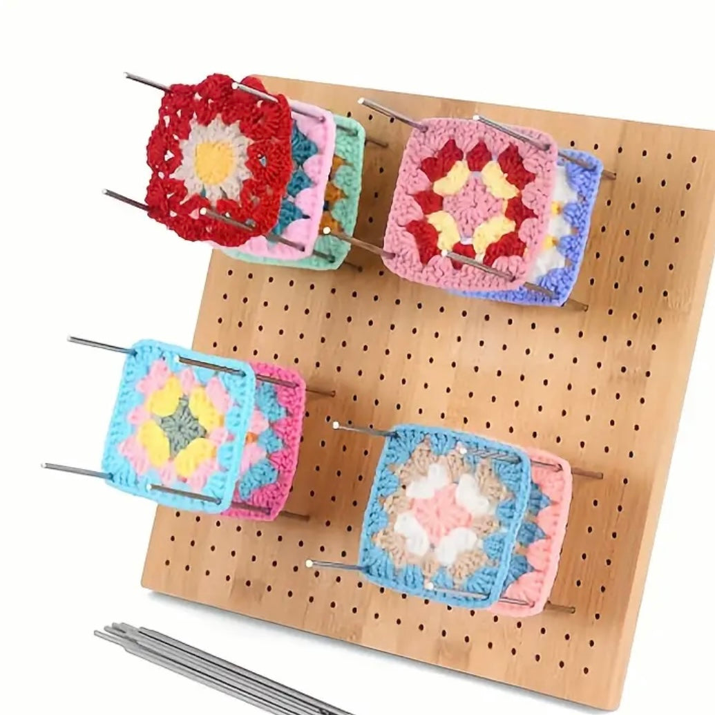 Wooden Blocking Board with 8 Metal Pins - 20cm x 20cm