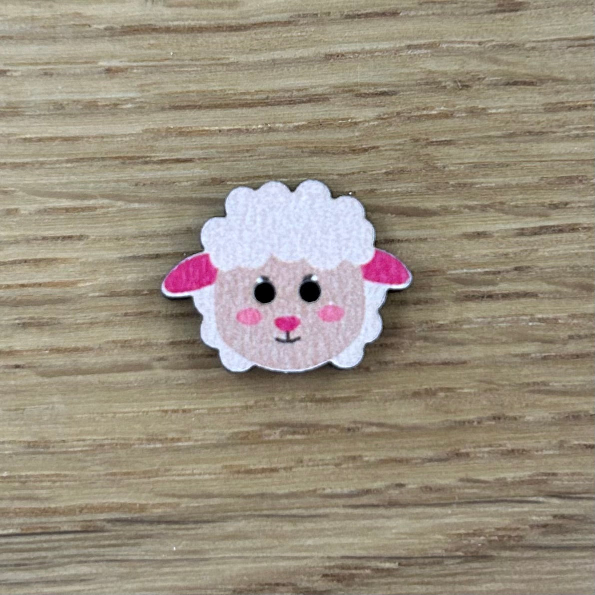 2 Hole Button - 18mm - Wooden - Sheep