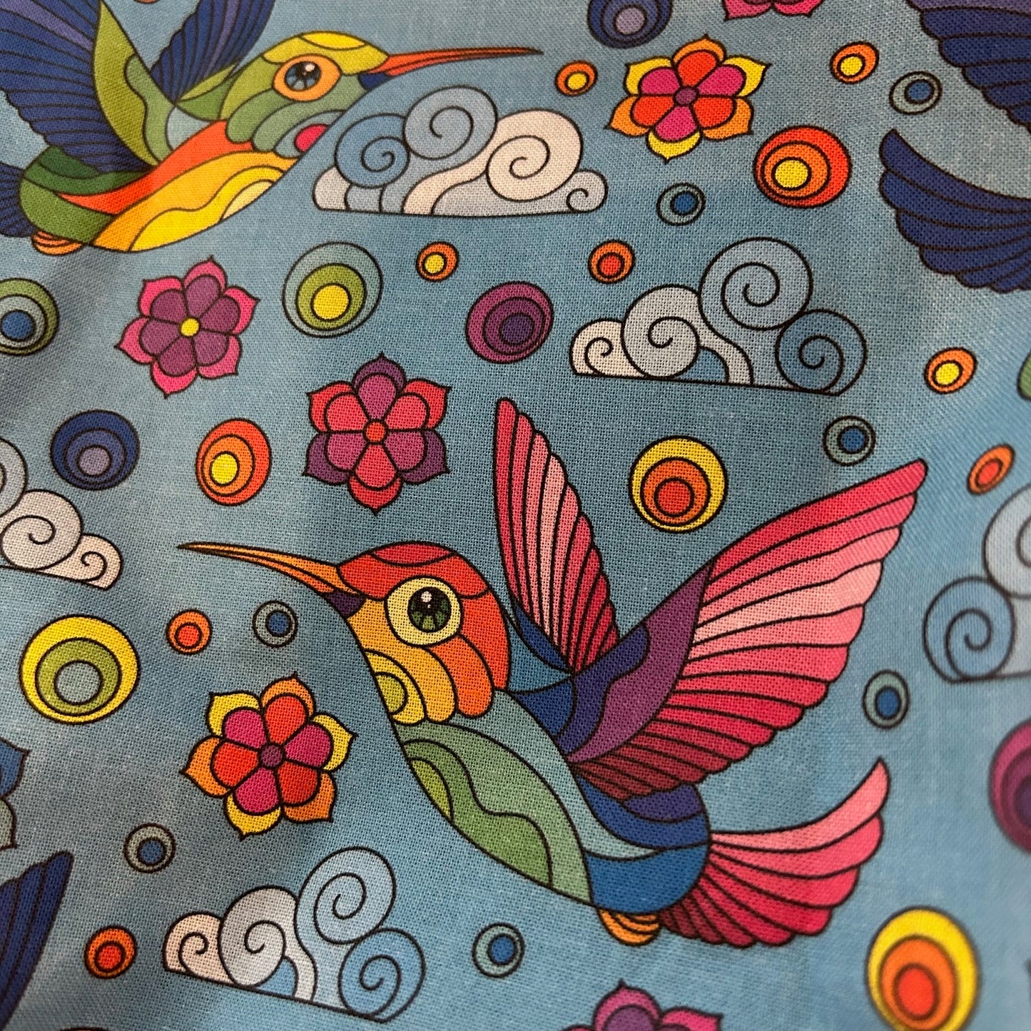 Handmade Large Tote/Project Bag - Tropical Birds