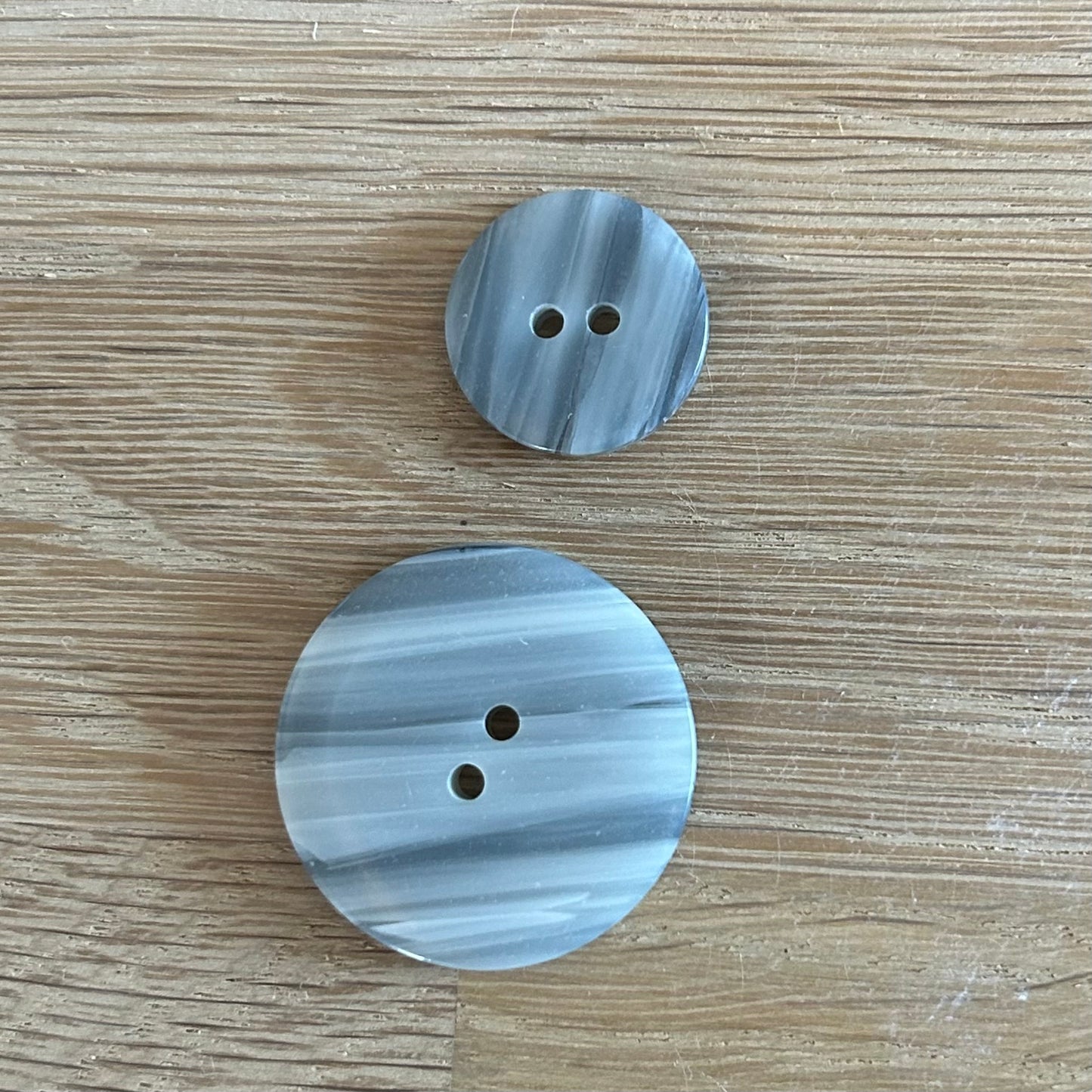2 Hole Button - Grey - 2 Sizes Available