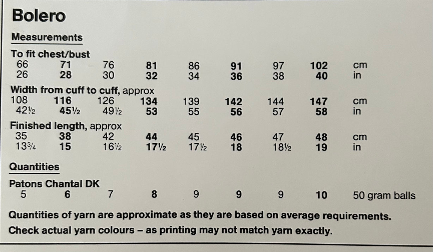 Knitting Pattern 4491 - Ladies & Childrens Bolero in DK