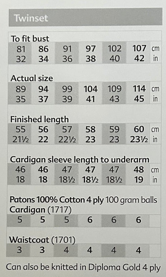 Knitting Pattern 3128 - Cardigan & Waistcoat in 100% Cotton 4 Ply