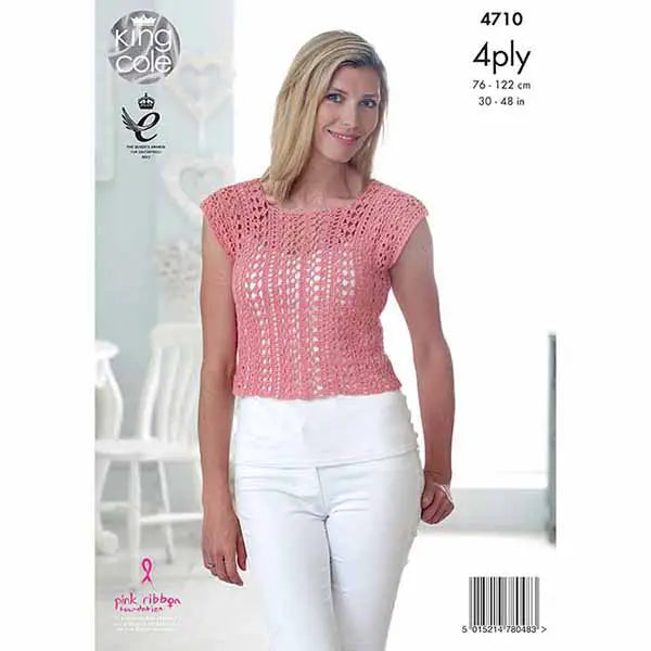 Crochet Pattern 4710 - Top & Cardigan in Giza 4 Ply