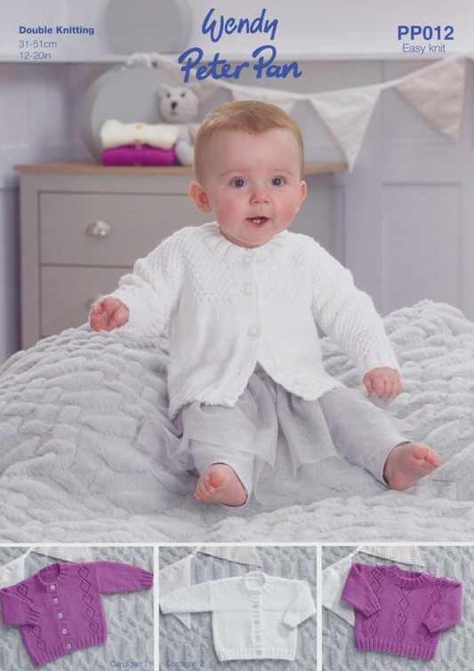 Knitting Pattern PP012 - Babies Jumper & Cardigans in Peter Pan DK
