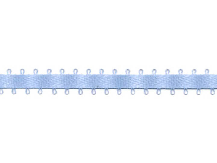Double Sided Satin Picot Edge Ribbon 9mm - Light Blue