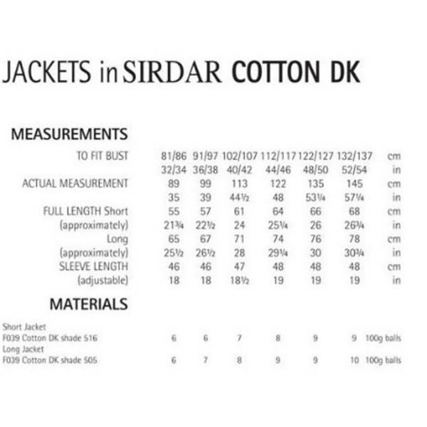 Crochet Pattern 7071 - Cardigan/Jackets in Cotton DK