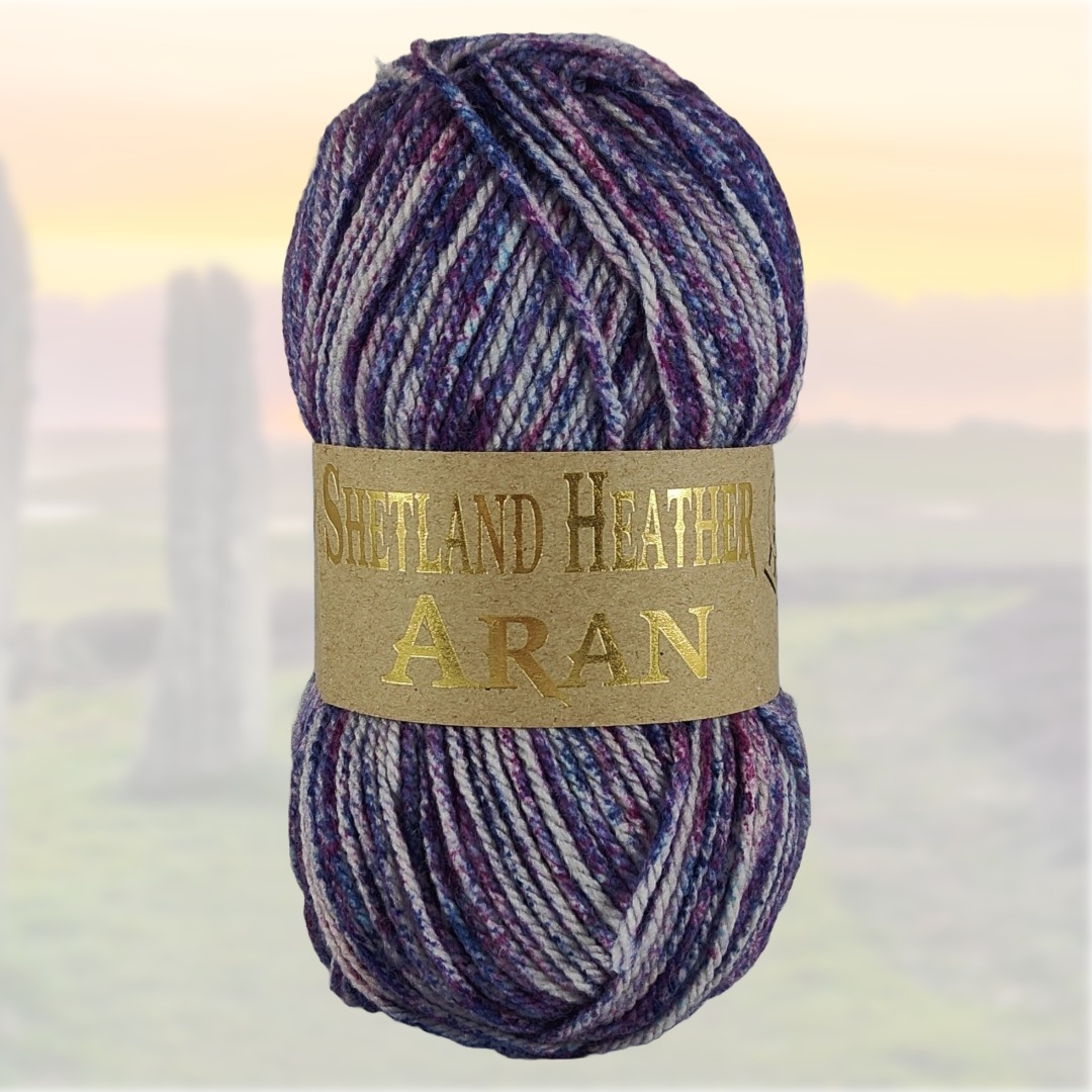 SHETLAND HEATHER ARAN - 100g - More colours available