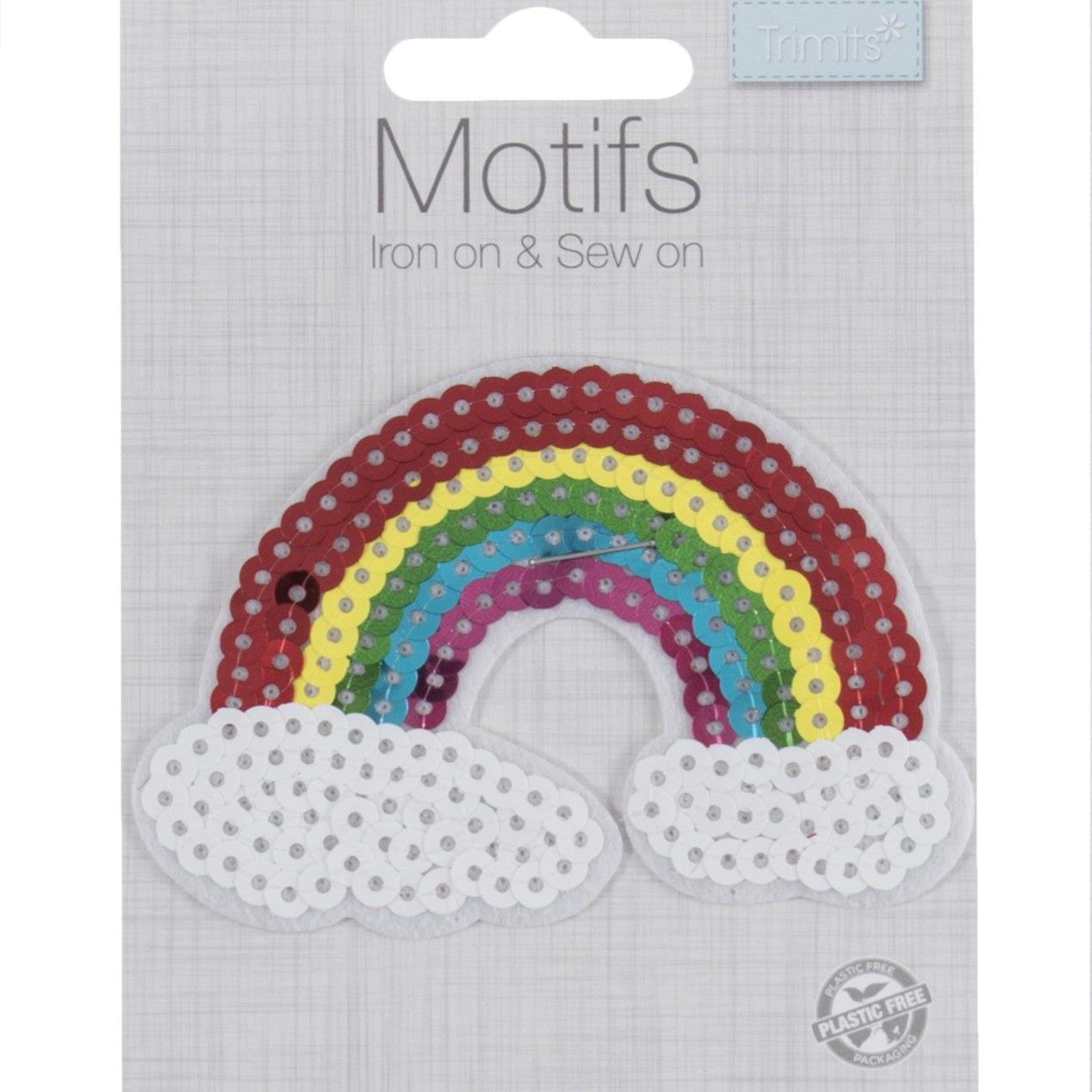 IRON ON & SEW ON MOTIF - Sequinned Rainbow