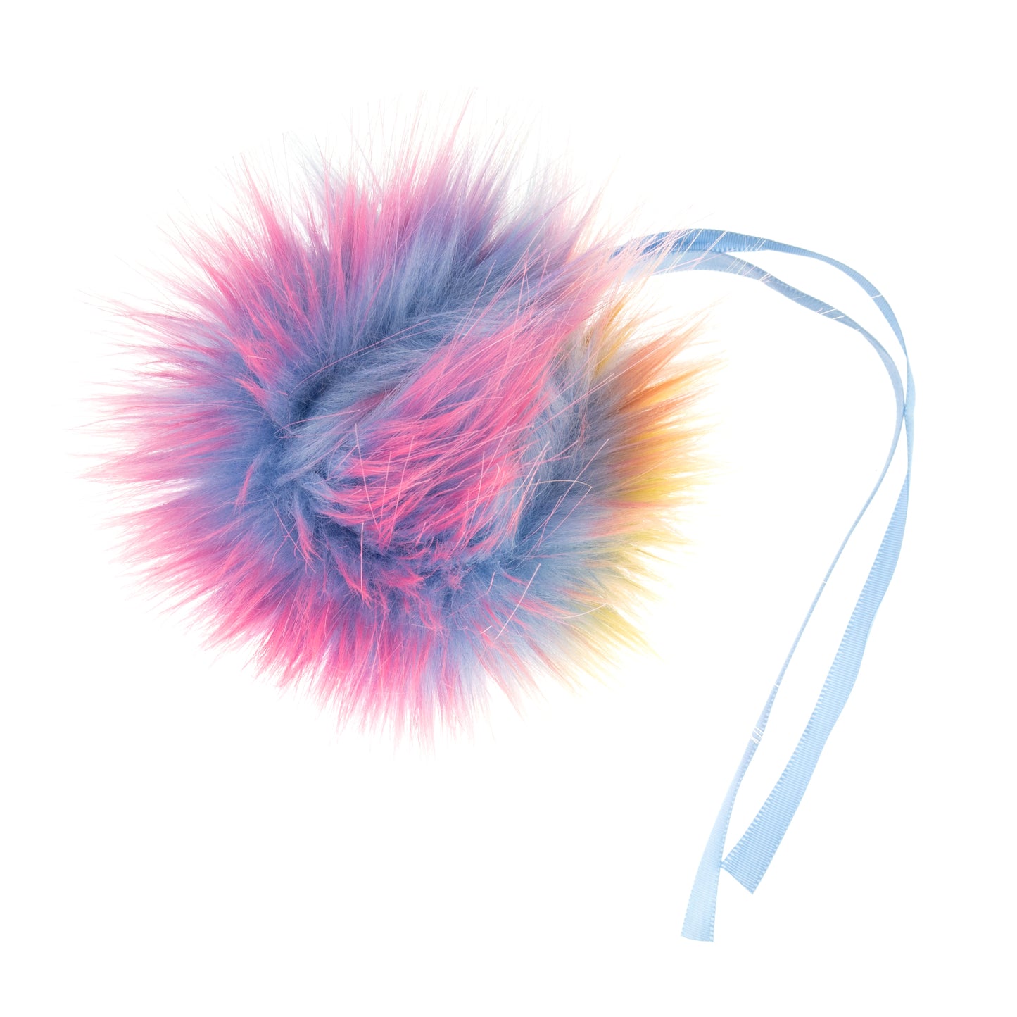 FAUX FUR POM POM - 1Piece - 11cm - Rainbow