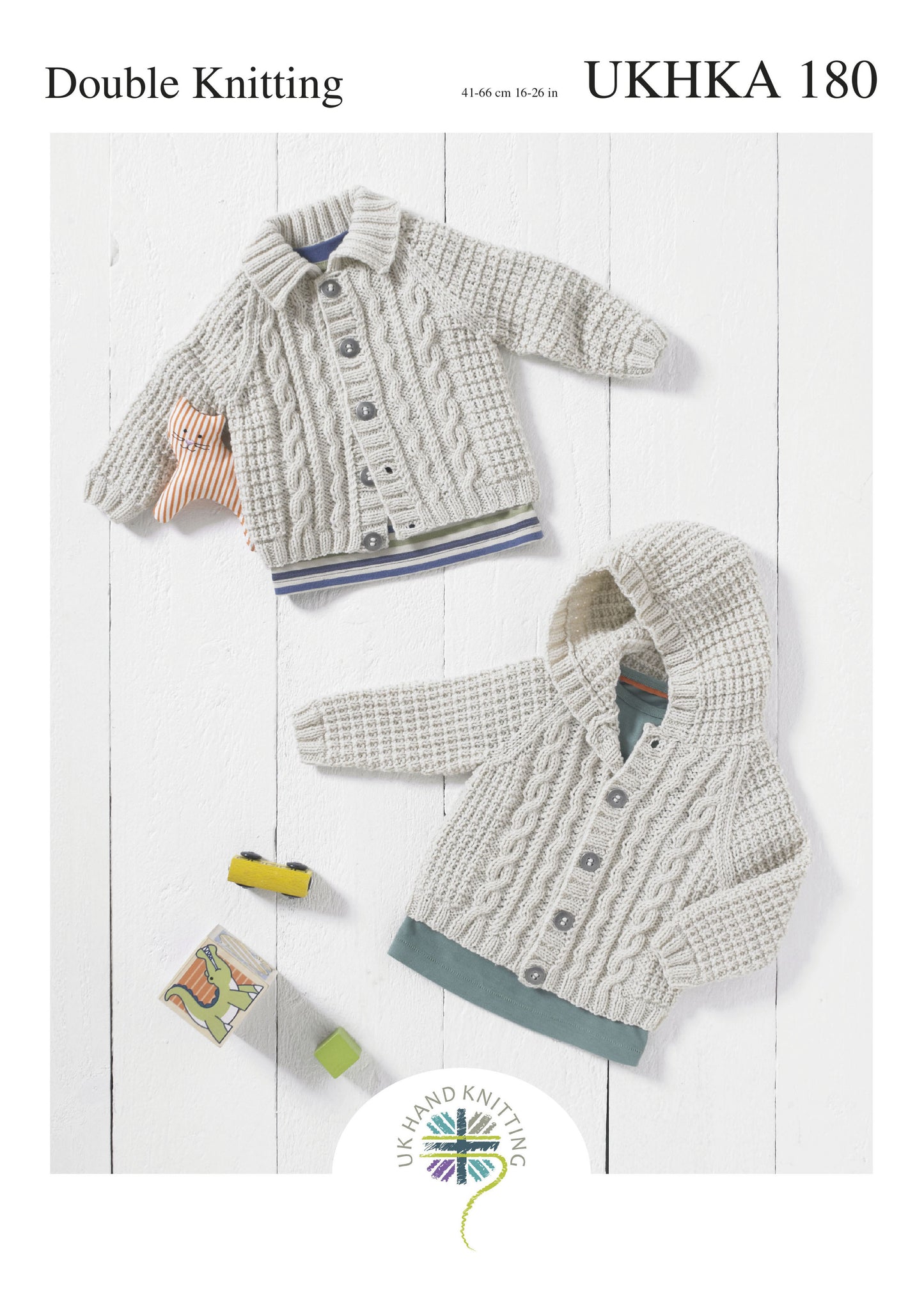 Knitting Pattern UKHKA/180 - Hooded & Collared Cardigans