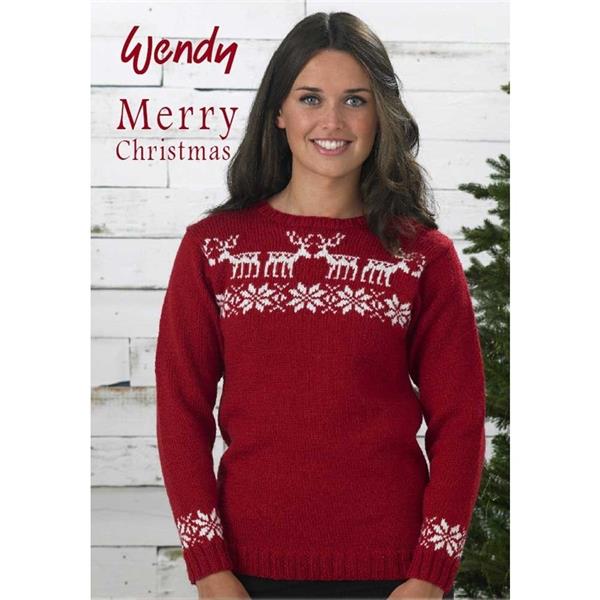 Knitting Pattern 5756 - Reindeer & Stars Christmas Jumper in DK