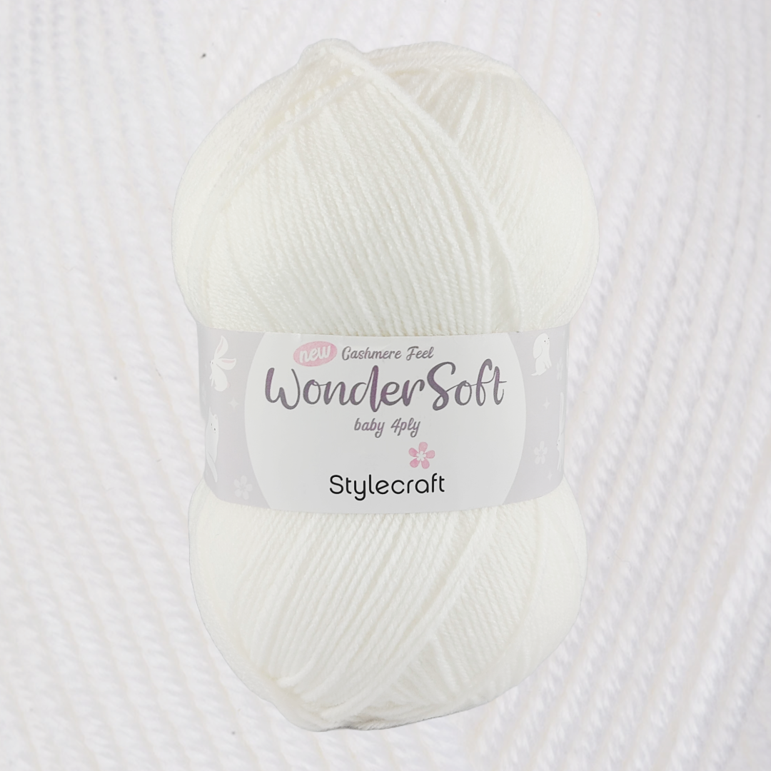 Wondersoft Baby 4 Ply 100g - 7206 White