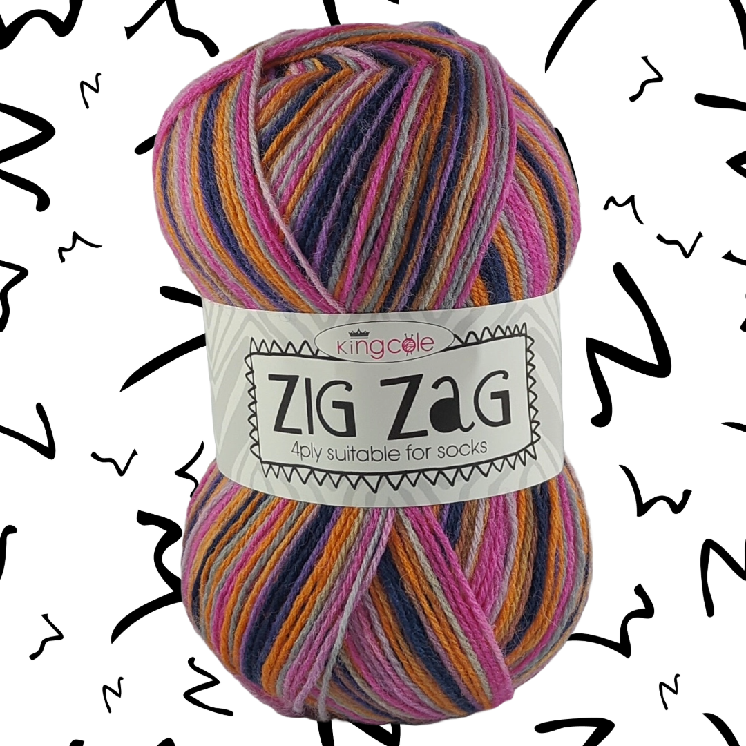 ZIG ZAG SOCK YARN 4 PLY 100g - More colours available