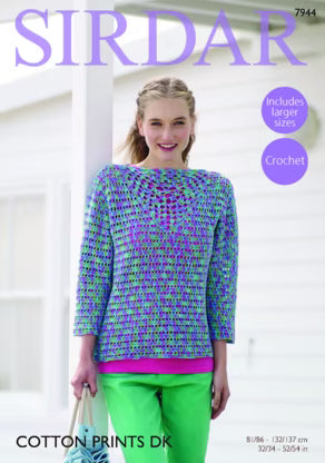 Crochet Pattern 7944 - Top in Cotton Prints DK