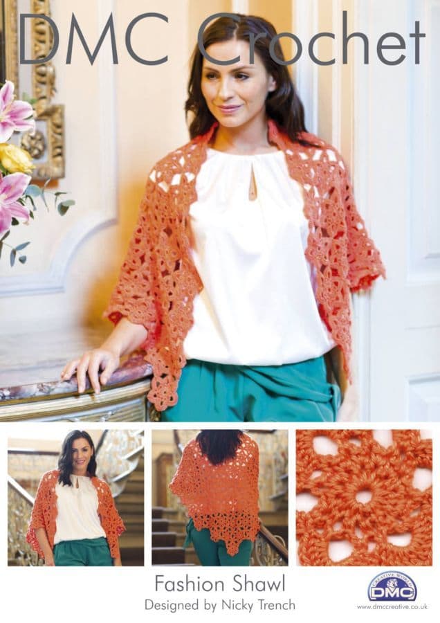 Crochet Pattern - Fashion Shawl in DMC Petra 3 Crochet Thread