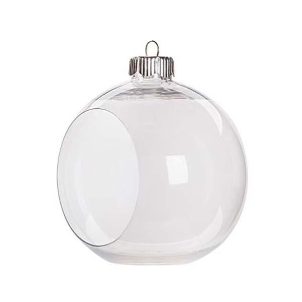 Open Front - Plastic Bauble - 8cm - 2 Pk