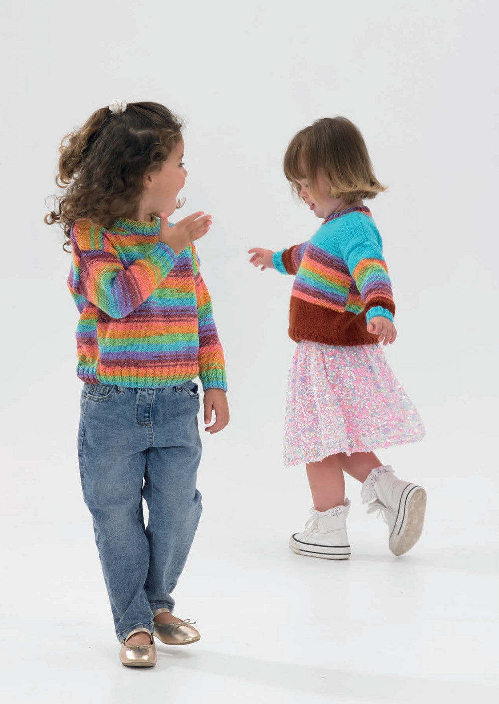 Knitting Pattern JB983 - Children's Sweaters in Baby Twinkle Prints DK