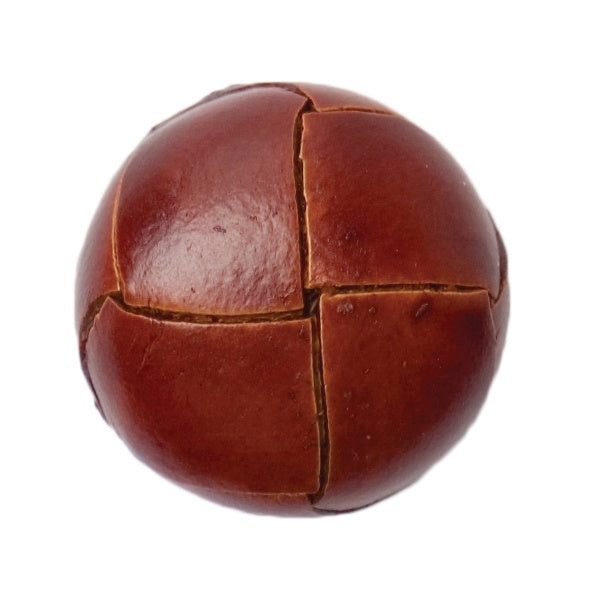 Button with Shank - Immitation Leather - Brown - 3 Sizes Available