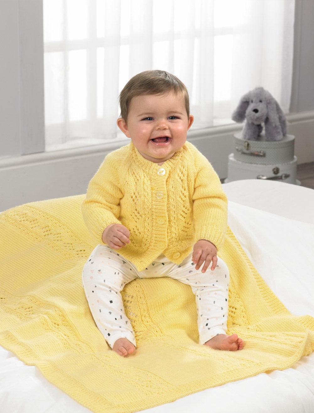 Knitting Pattern PP015 - Cardigan, Sweater, and Blanket in Peter Pan DK