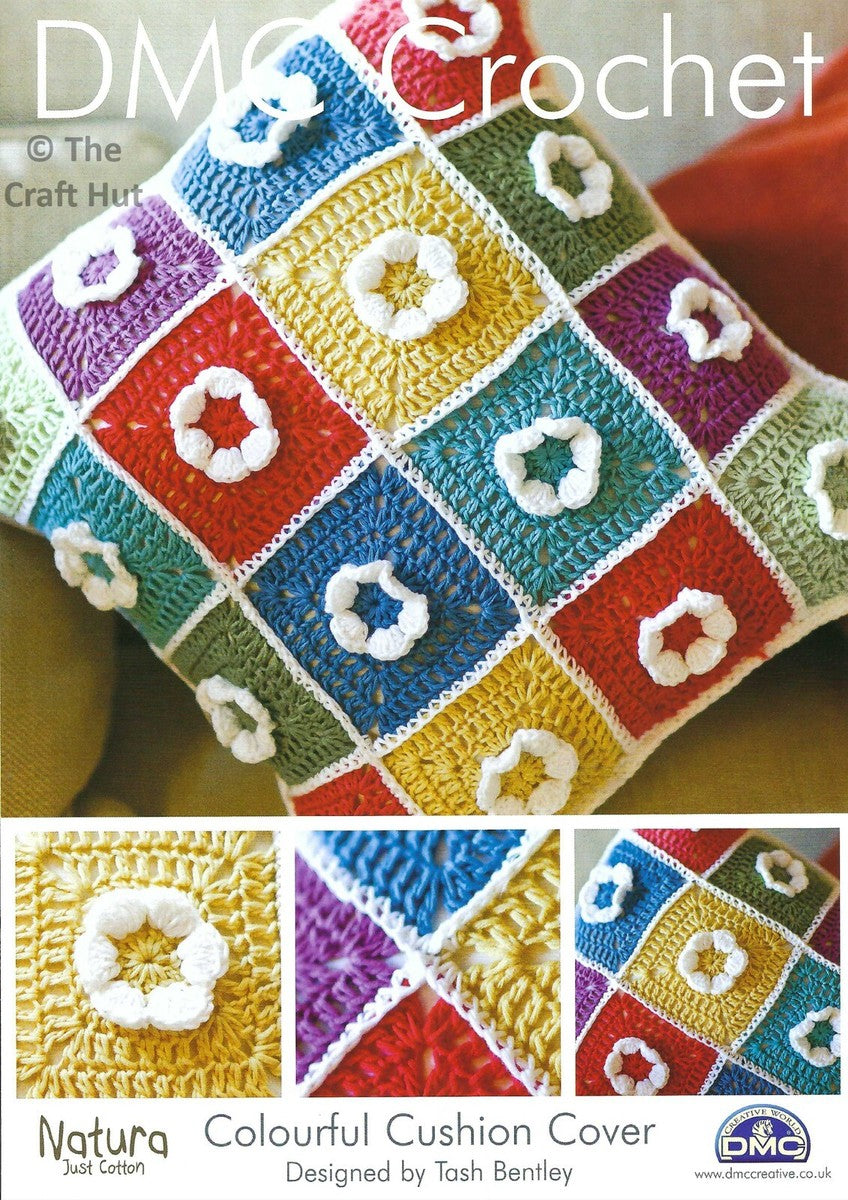 Crochet Pattern - Colourful Cushion Cover in Natura Cotton