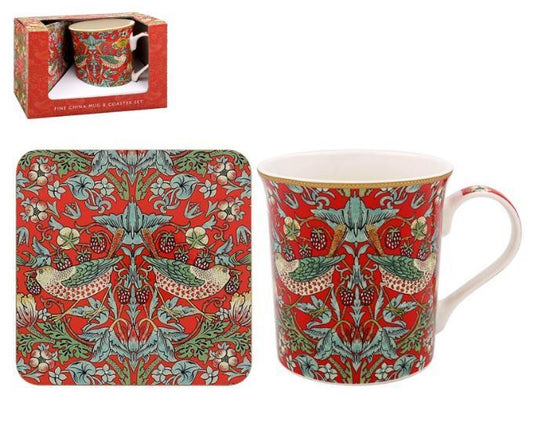 WILLIAM MORRIS - Strawberry Thief - Mug & Coaster Set