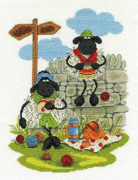 Counted Cross Stitch Kit - Lunching & Knitting