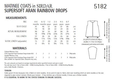 Knitting Pattern 5182 - Matinee Coats in Supersoft Aran Raindrops