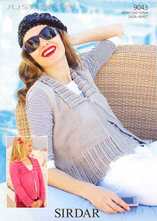 Knitting Pattern 9043 - Cardigan & Waistcoat in Just Soya DK