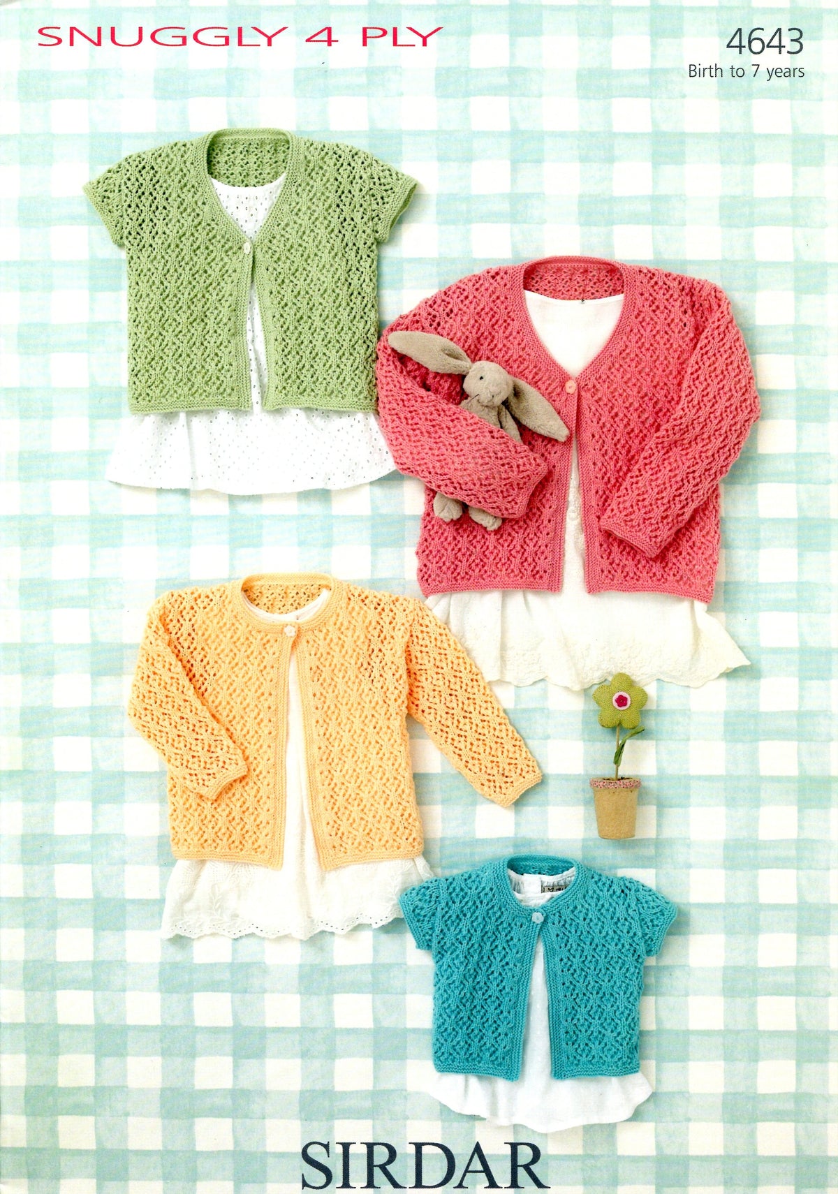 Knitting Pattern 4643 - Cardigans in Snuggly 4 Ply