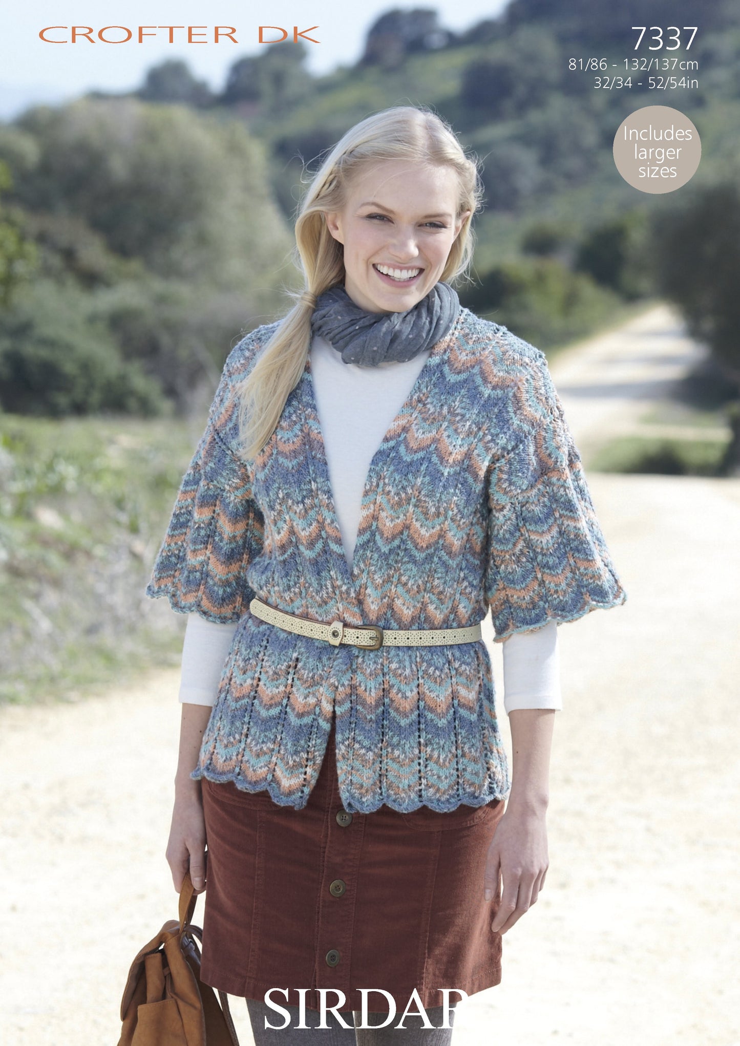 Knitting Pattern 7337 - Kimono Jacket in Crofter DK