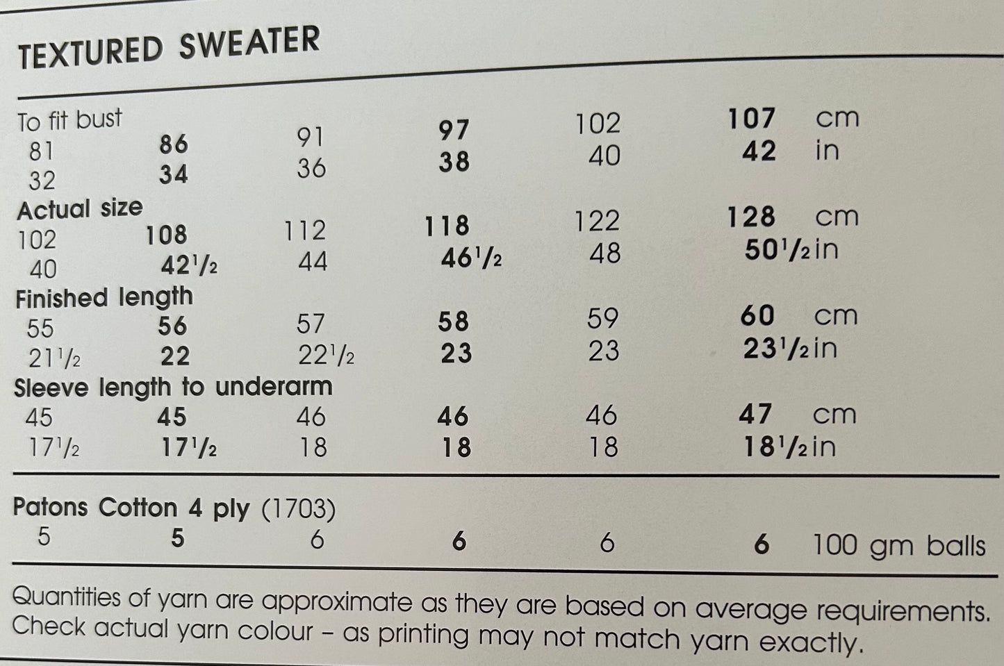 Knitting Pattern 2724 - Textured Sweater in Cotton 4 Ply