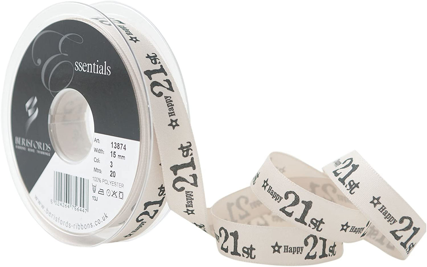 21st BIRTHDAY RIBBON 4m Reel