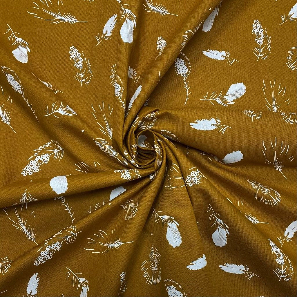 FEATHERS OXFORD POLYCOTTON - Mustard